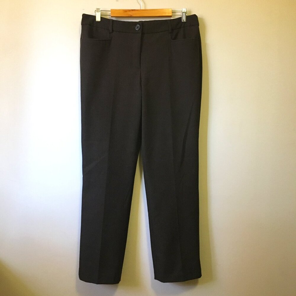 Hilary Radley Brown Trouser Dress Pants Size 8 Tummy Control Office